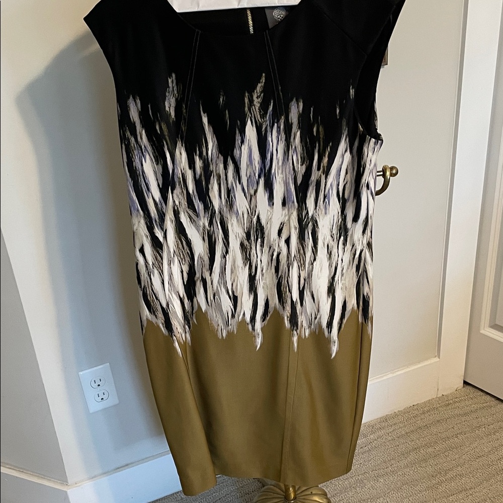 Elegant Black and Olive Dress